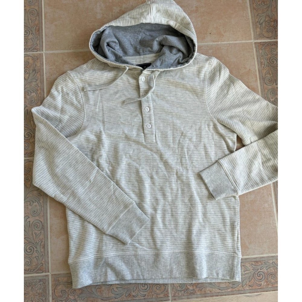 Jachs New‎ York Tribeca  striped gray hoodie Henley men size  M